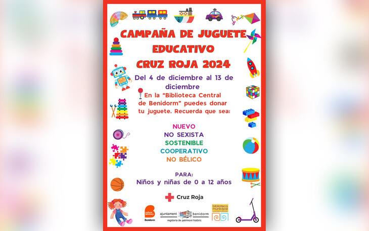 La Biblioteca de Benidorm se une a Cruz Roja en una campaña solidaria de recogida de juguetes